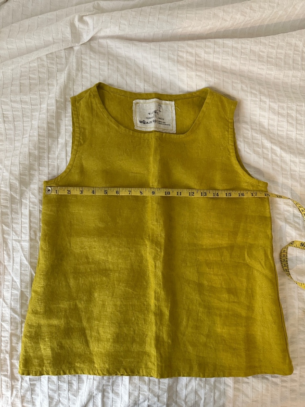 notPERFECT Yellow Linen VIENNA tank top Size S/M - Picture 2 of 6
